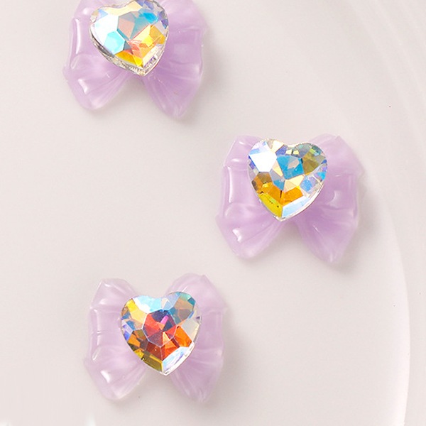 12 st Nagelprydnader Transparent Färg Rosett Nageltillbehör Resinformad Borr Nageldekorationer