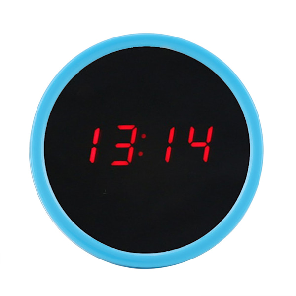 Exklusiv Digital LED-Spegel Yta Skrivbordslarm 24 Timmars Display (Blå)