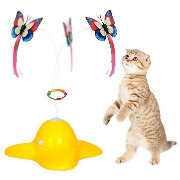 Katt leksaker, interaktiva katt leksaker för inomhuskatter, fjäril katt leksak, roliga kattunge leksaker, elektronisk realistisk fladdrande ljud