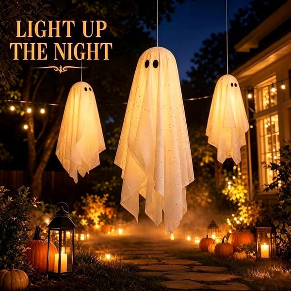 3 stk. minirekvisitter, gyngende, Halloween, -