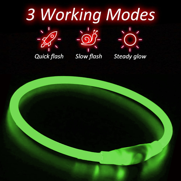 LED-halsband för hund - USB-laddningsbart lysande hundhalsband som lyser i mörkret,