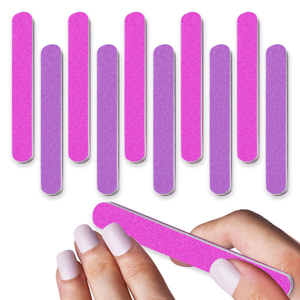 10 st Dubbelsidiga Sandpapper Nagelfilar Emery Board Manikyr Pedikyr Verktyg