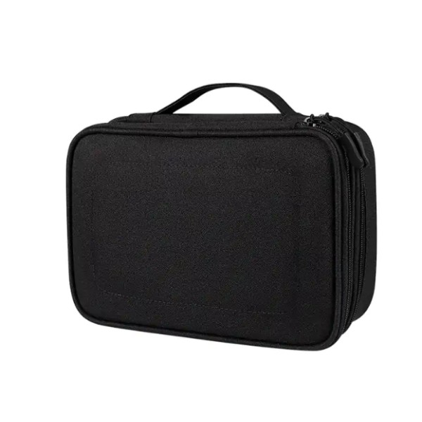 svart-Travel Cable Organizer Bag, elektroniskt case