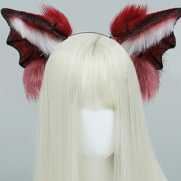Plush Fluffy Devil Bat Ørehodeband Dyre Halloween Jul Kostyme Tilbehør