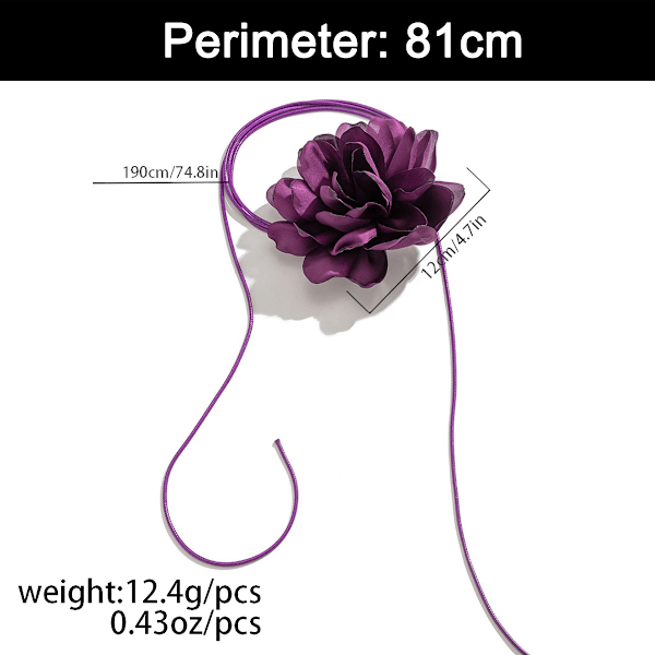 Blomros Choker Halsband Blommig Choker Rosett Choker Halsband Y2K Smycken för Kvinnor Flickor Brud Bröllop Fest