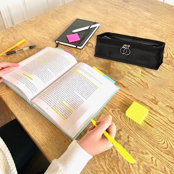 Blyant- og Penneetui med Stor Kapacitet Kontor College Skole Stor Opbevaring Enkel Papirvarer Taske Pose