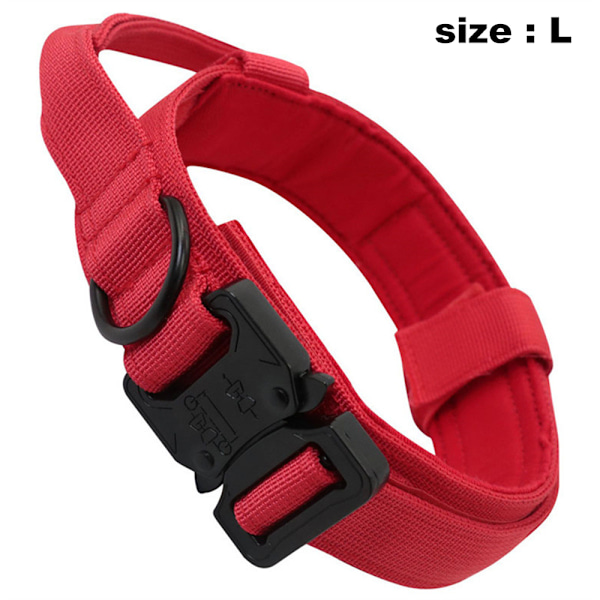 Hundekrave med kontrolhåndtag Hurtigudløsning Metalspænde Heavy Duty Militær Stil