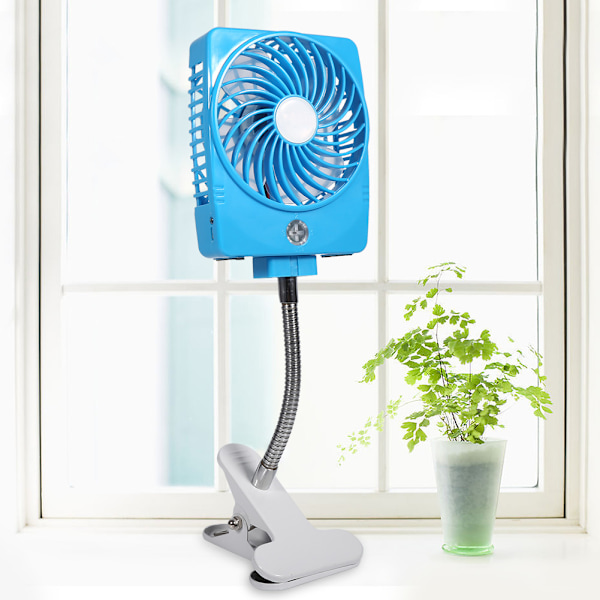 3,5W USB Mini Bærbar Kvadratisk Elektrisk Fan Bord med Klipsbase til Hjemmekontorbrug