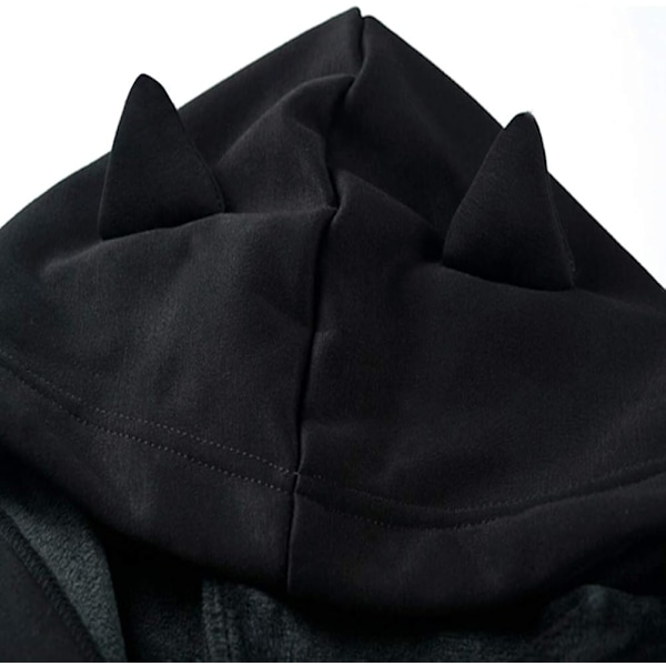 Kvinnliga Hoodies Långärmad Söt Öronkatt Av Axel Crop Top Tröja