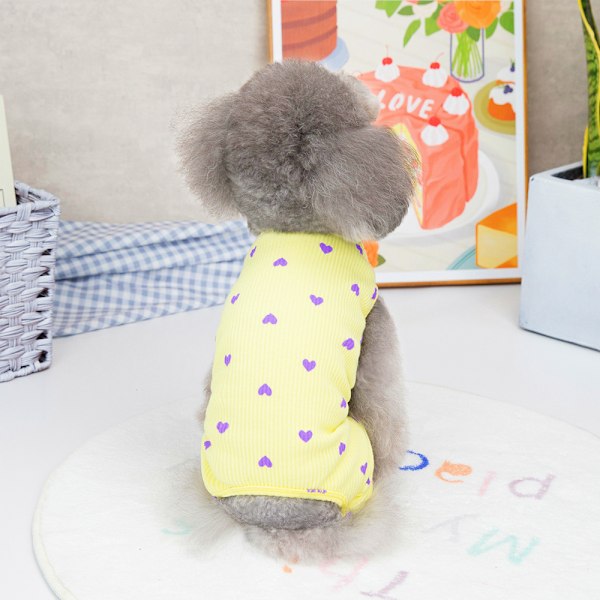 Ribbetøj til Hund Kat Sød Hund Onesie Ærmeløs 2 Ben Kat Skjorter til Sommer Jumpsuits Åndbar Kølende