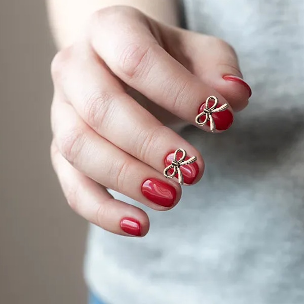 10 Stk, Båge Legering Nagel Ornament Retro Legering Nagelborr Ornament DIY Dekorativ Nagelkonst