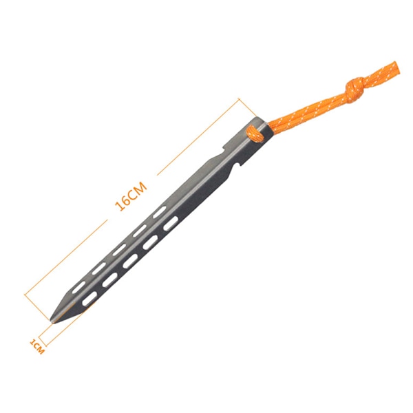 Tältpinnar för utomhus, himmelsgardin, markspik, titanlegering, camping, strand, snö, V-formad bälte, rep, 16 cm - för camping, vandring, trädgårdsarbete och