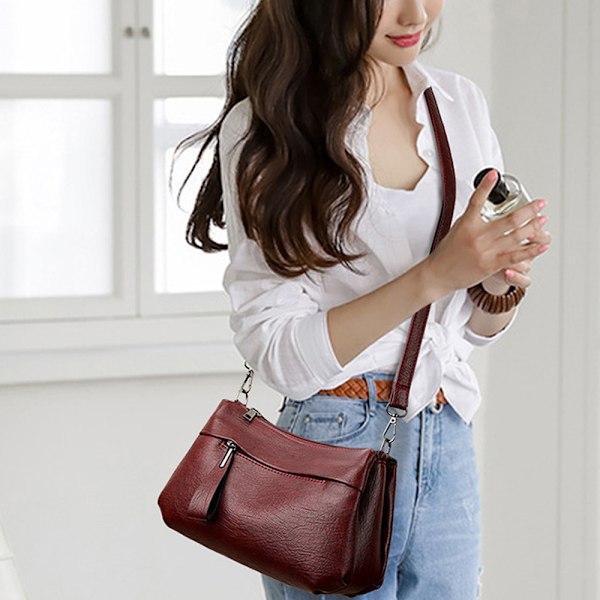Små Handväskor för Kvinnor, Crossbody-Väskor i PU, Lätt Casual Axelväska, 26*17*10cm
