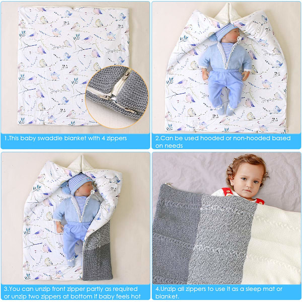 Babyfilt, Vagnomslag, Mjuk Tjock Fleece Varma Filt