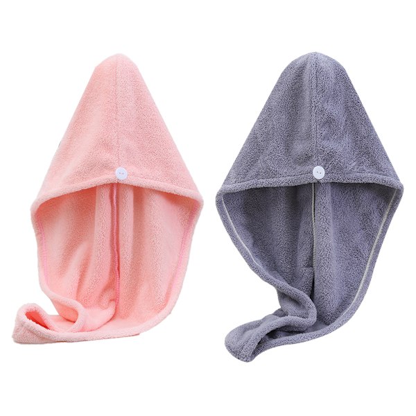 Mikrofiber Hårhandduk Wrap för Kvinnor, 2-pack, Absorberande Snabb Magisk Torkande Hår Turban