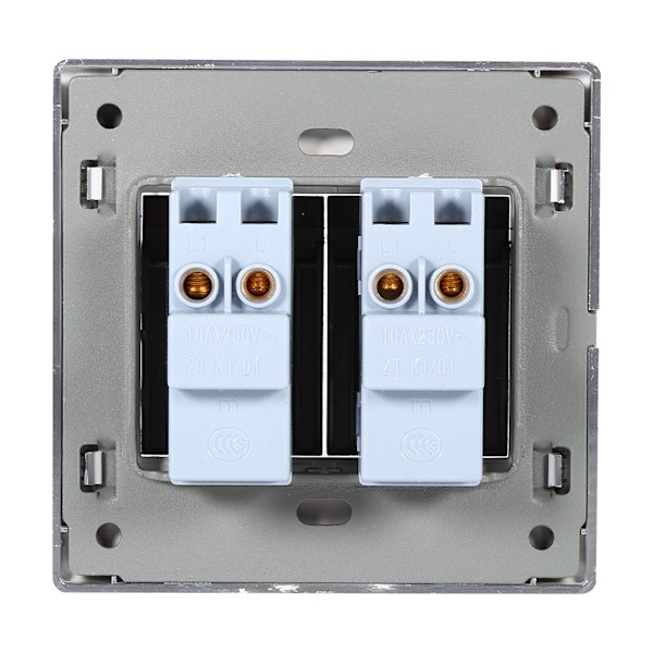 1-veis 250V 10A Hjem Moderne Type Elektriske Trykknapper Vegg Lysbryterpanel (2-gang)
