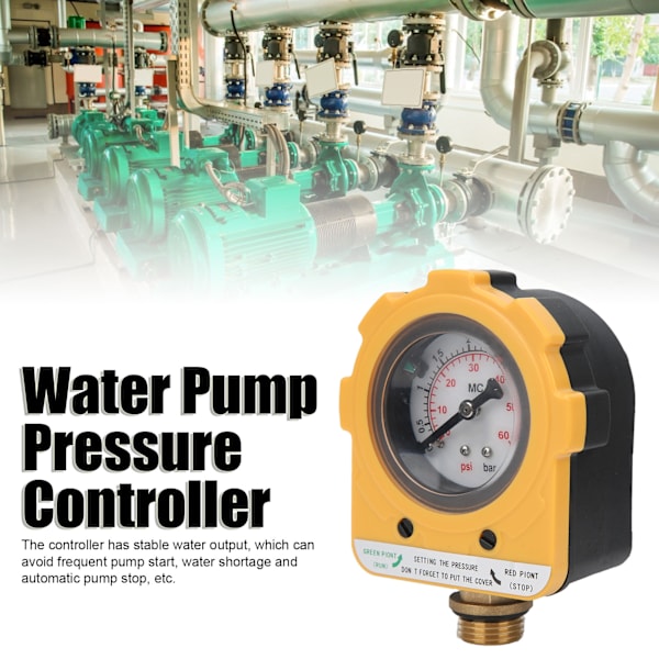 Vandpumpe Automatisk Trykregulator med NPT4 Gevind 1500W 30A 0‑60psi E04‑1500AU Stik AC220V