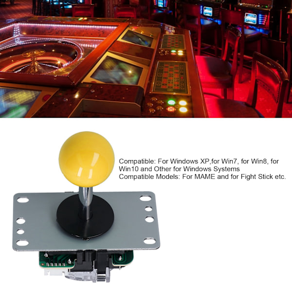 QM070901 Arcade-spel Joystick-kit Zero Delay Arcade-spel DIY-kitdelar med Encoder-kort 10 knappar Joystick för MAMEGul