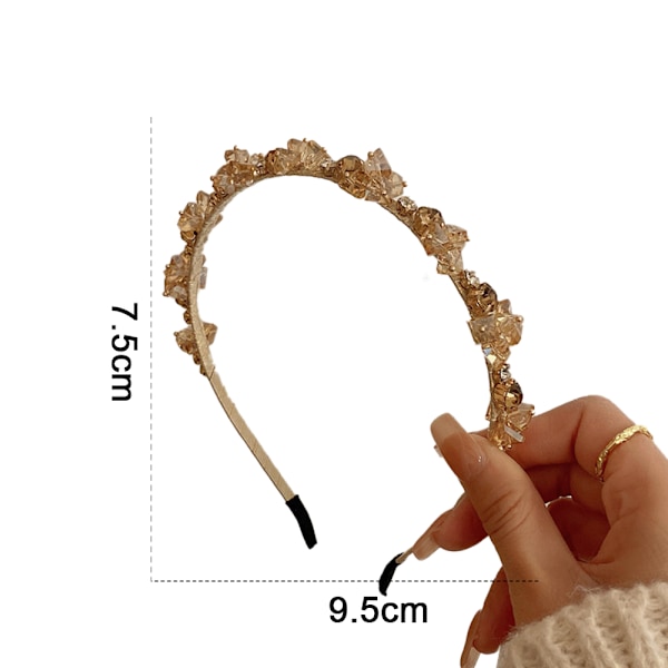 Kristallhårband för kvinnor, dekorativt hårband med strass, kvartshårtiara, prinsesshårband med pärlor
