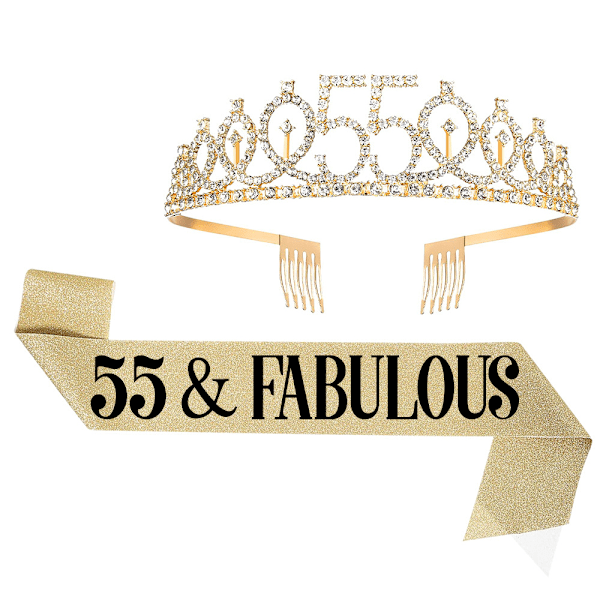 55-årsdag Sash og Krone hårbånd for kvinner