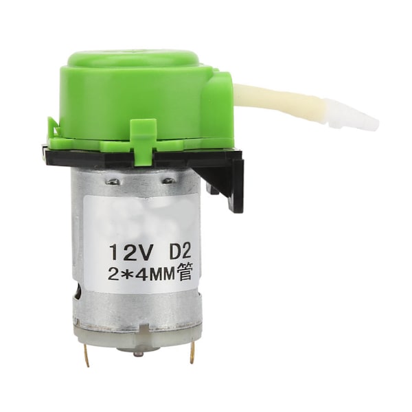 D-2 2*4mm DC 12V DIY Peristaltti Nesteen Pumppu Annostuspumppu Laboratorioanalytiikkaan (Vihreä)