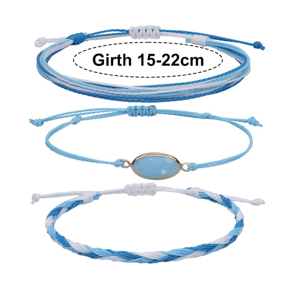 Armbånd Tau Flettet Sommer Strand Fargerik Vennskap Smykker Justerbare Tilbehør Gaver