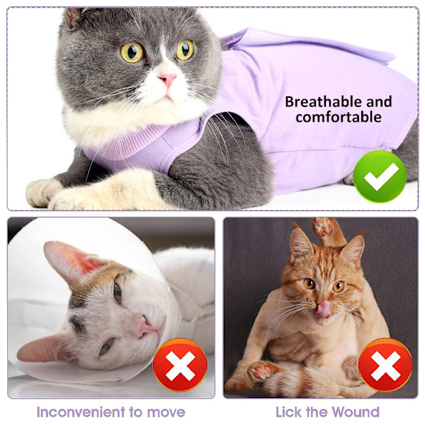 Katte-rehabiliteringsdragt egnet til abdominalt traume og postoperativ spasme, velegnet til katte, hunde og åndbare kirurgiske dragter