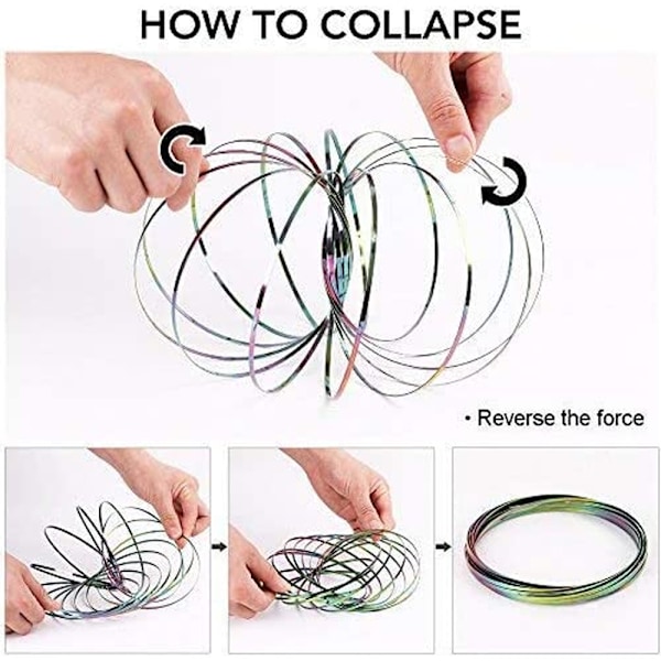 1 stk Rustfrit stål armbåndslegetøj 3D magisk flowring interaktiv kinetisk fjederarmbånd afstressende legetøj til børn og voksne
