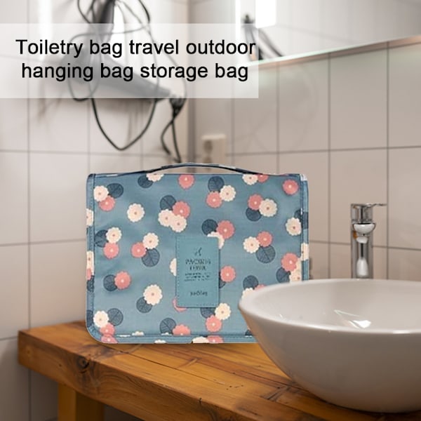 Resväska för förvaring med flera fickor, stor kapacitet, hopfällbar necessär, organiserare för utomhus eller hem, sminkväska
