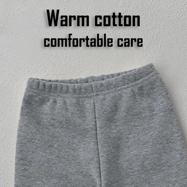 Babys ekstra tykke varme fleecebukser, babys efterårs- og vinterpels-splejsede leggings (grå)