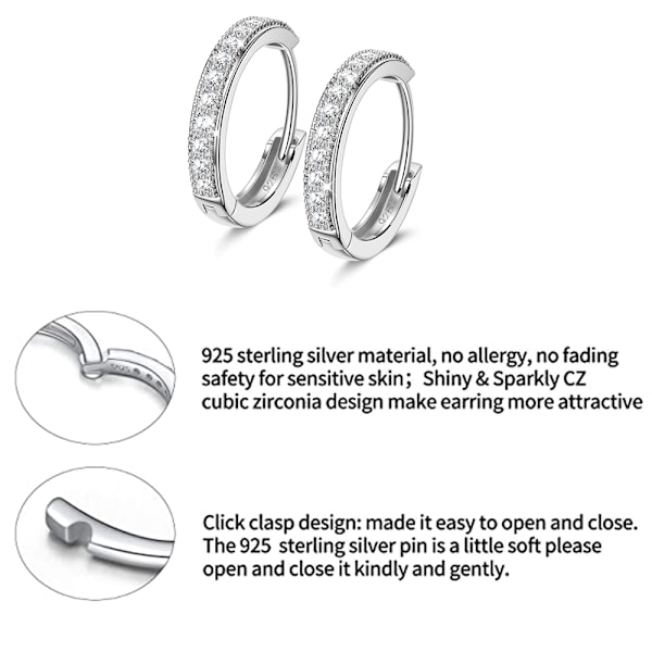 Hoop Øreringe S925 Sterling Sølv Cubic Zirconia Manschet Øreringe Fine Smykker Gave til Kvinder