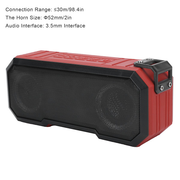 X8 Sann Trådlös Bluetooth 5.0 Högtalare IPX7 Vattentät Luminous Utomhus Subwoofer Röd