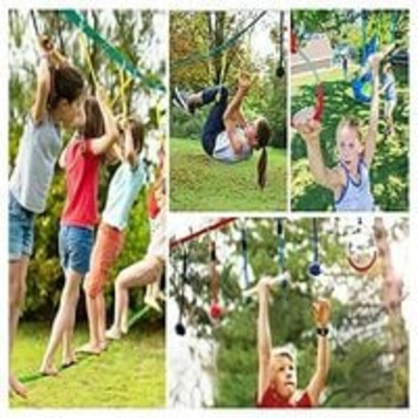 Gymnastikring för barn, Tillbehör till svängtrappets, klätterställning, svängring, slackline ninjalina, hinderbanasutrustning för utomhusbruk,
