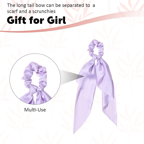 Hår Scrunchies Sløjfe Satin Hårbånd Elastisk Hestehale Holder