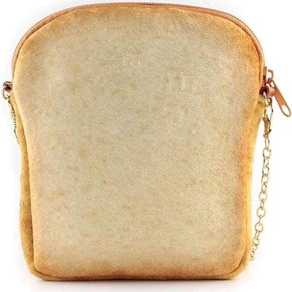 Smörbröd Axelväska, Söt Plysch Mat Crossbody Handväska för Kvinnor