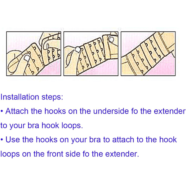 BH-förlängare för kvinnor 3 hakar / 2 hakar BH-förlängningsrem mjuk