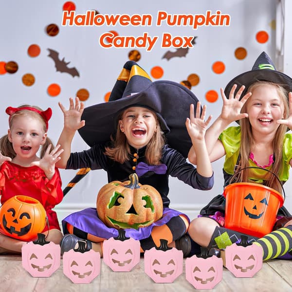 Halloween-æsker til godbidder, efterårsfaste snackbeholdere, chokolade -