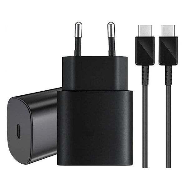 Samsung Laddare 20W Väggladdare Strömadapter + 1M Kabel Svart Svart