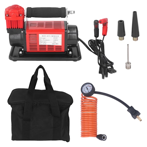 Däckpump för bil, luftkompressor 150PSI högt tryck 24V 540W dubbelcylinder