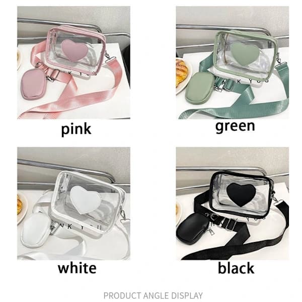 Gennemsigtig skuldertaske Crossbody-taske SORT sort