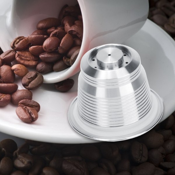Återanvändbar kaffekapslar i rostfritt stål, påfyllningsbar kaffekopp