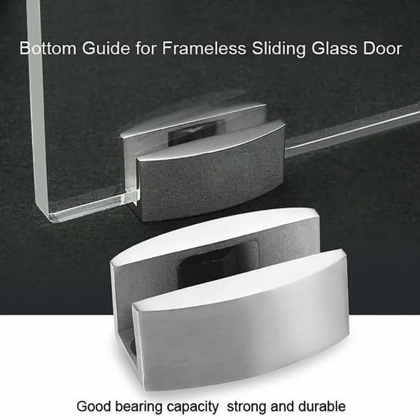 Gulvstyr i rustfrit stål 304 til skydedøre – Justerbar til 8-14 mm glas, gulvmontering