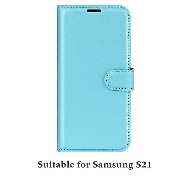 Samsung S21 Leather Wallet Case (3 cards) - 7 colors - Navy Blue