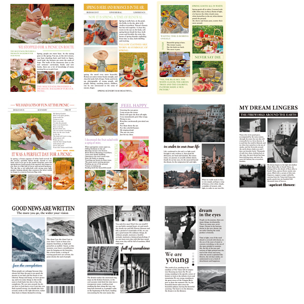 100 ark scrapbookpapper, affisch scrapbookpapper, söt anteckningsbok fast dagbok set, collage set