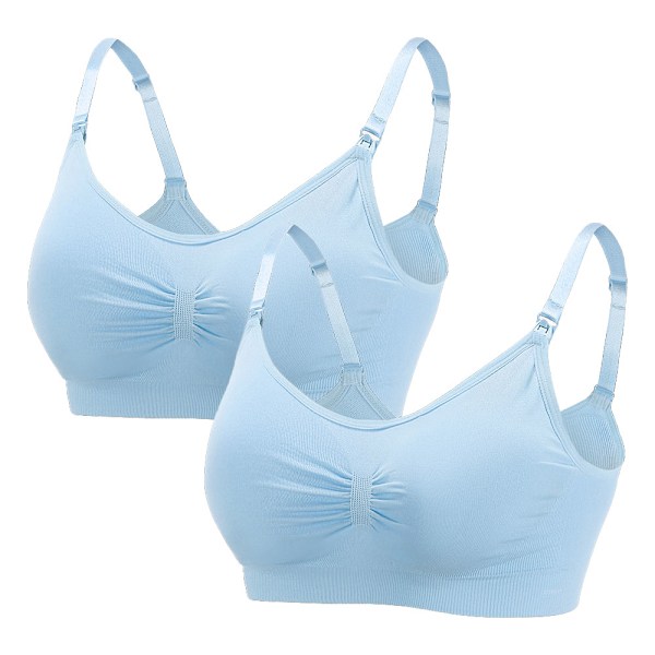 Amningsbh för kvinnor, sömlös, med klipp för amningspads, graviditetsbh, 2-pack