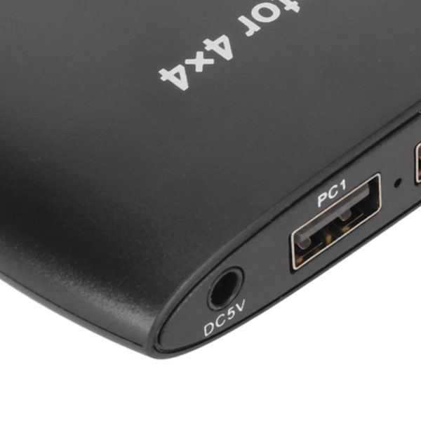 4-ports USB 2.0-switch, selector för 4 datorer som delar 4 USB-enheter, USB KVM-switcher för tangentbord och mus