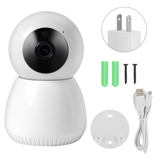 WiFi 1080P HD-kamera Nattseende 2-vägs Intercom Kamera Hemövervakningssystem Fungerar med Tuya 100-240VUS-kontakt