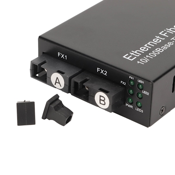 Ethernet Media Converter 100 Mbps SC Single Fiber Singlemode RJ45 Port Fiber Ethernet Transceiver för Nätverk 100‑240V EU-kontakt