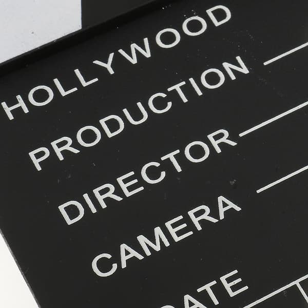 Klassisk Instruktør Video Scene Klapbræt Film Slate Cut Prop sort hvid black white as described