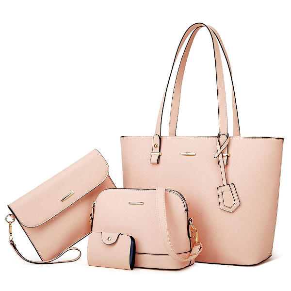 Damer Mode Syntetiskt Läder Handväskor Tote Bag Axelväska Övre Handtag Satchel Plånbok Set 4st